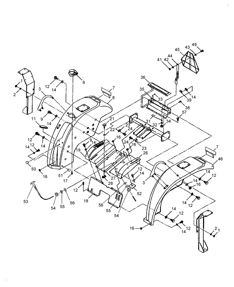 Схема запчастей Case IH FARMALL 55 - (08.01) - FENDERS, TOOLBOX & RELATED PARTS (08) - SHEET METAL