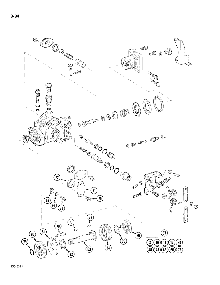 Схема запчастей Case IH 885 - (3-084) - FUEL INJECTION PUMP, V.A. (CONTD) (03) - FUEL SYSTEM