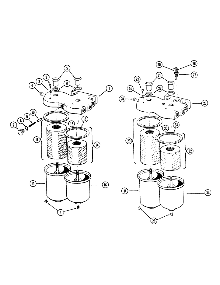Схема запчастей Case IH 1010 - (398) - A40435 PRIMARY FILTER, 301 DIESEL ENGINE, COMBINE SERIAL NUMBER 8262501 AND AFTER (10) - ENGINE