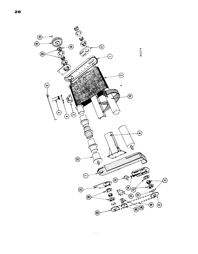 Схема запчастей Case IH 1660 - (026) - 5 BELT DRAPER PICKUP (58) - ATTACHMENTS/HEADERS