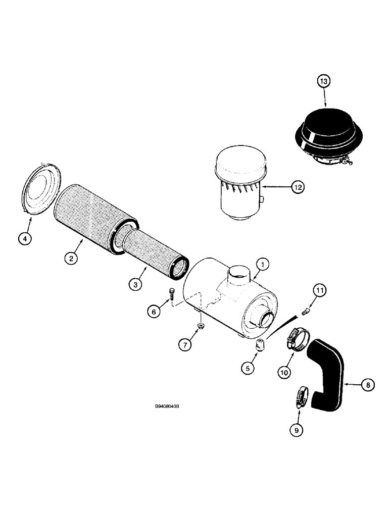Схема запчастей Case IH 2166 - (2-14) - AIR CLEANER (01) - ENGINE