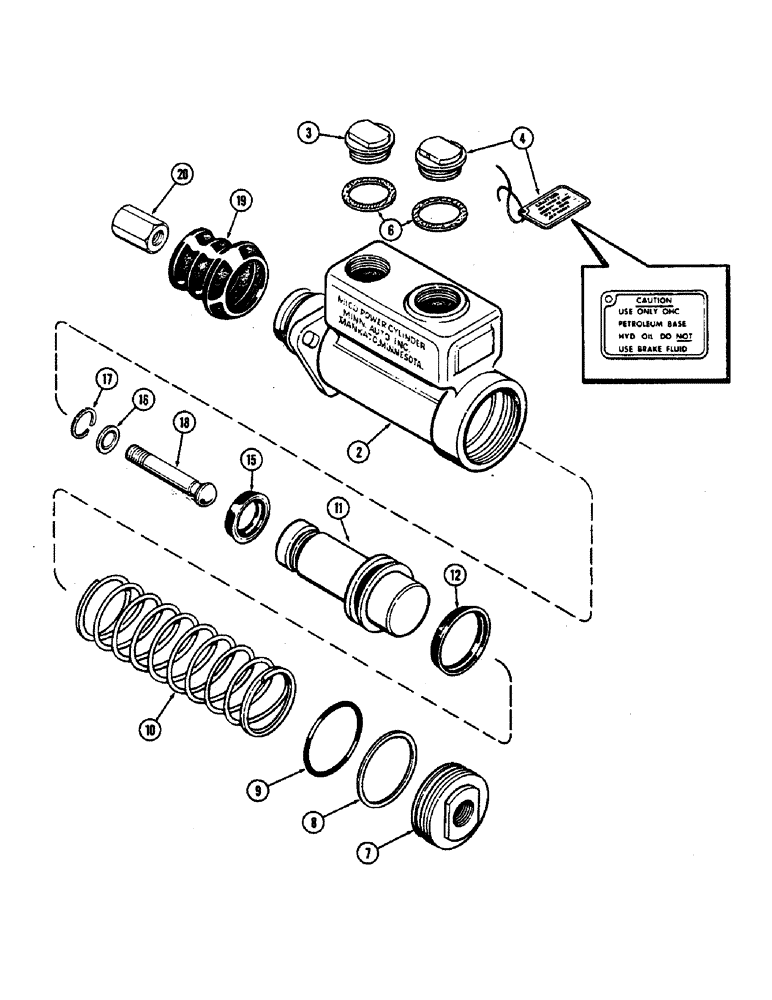 Схема запчастей Case IH 2470 - (270) - MASTER BRAKE CYLINDER ASSEMBLY (07) - BRAKES