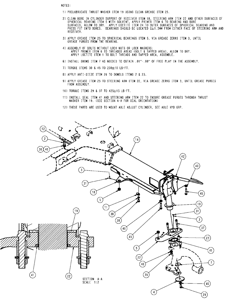 Схема запчастей Case IH SPX3320 - (04-002) - AXLE GROUP, STEER, RF Suspension & Frame