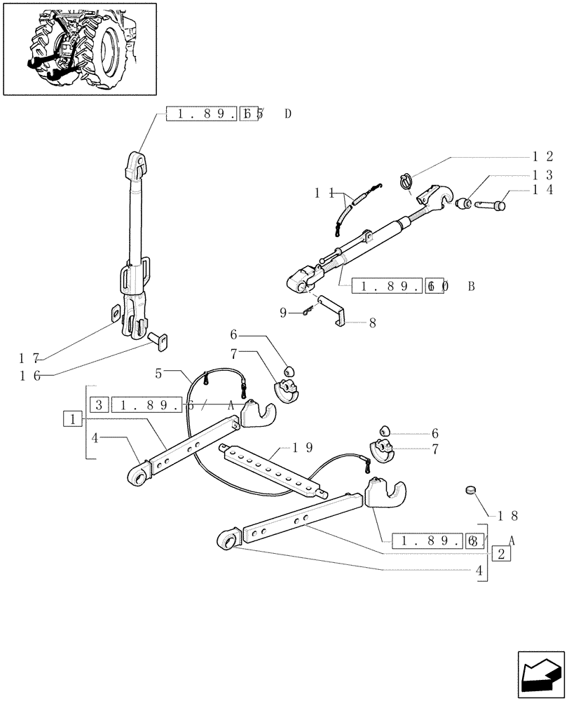 Схема запчастей Case IH PUMA 210 - (1.89.6[01]) - IMPLEMENT CARRIER (09) - IMPLEMENT LIFT