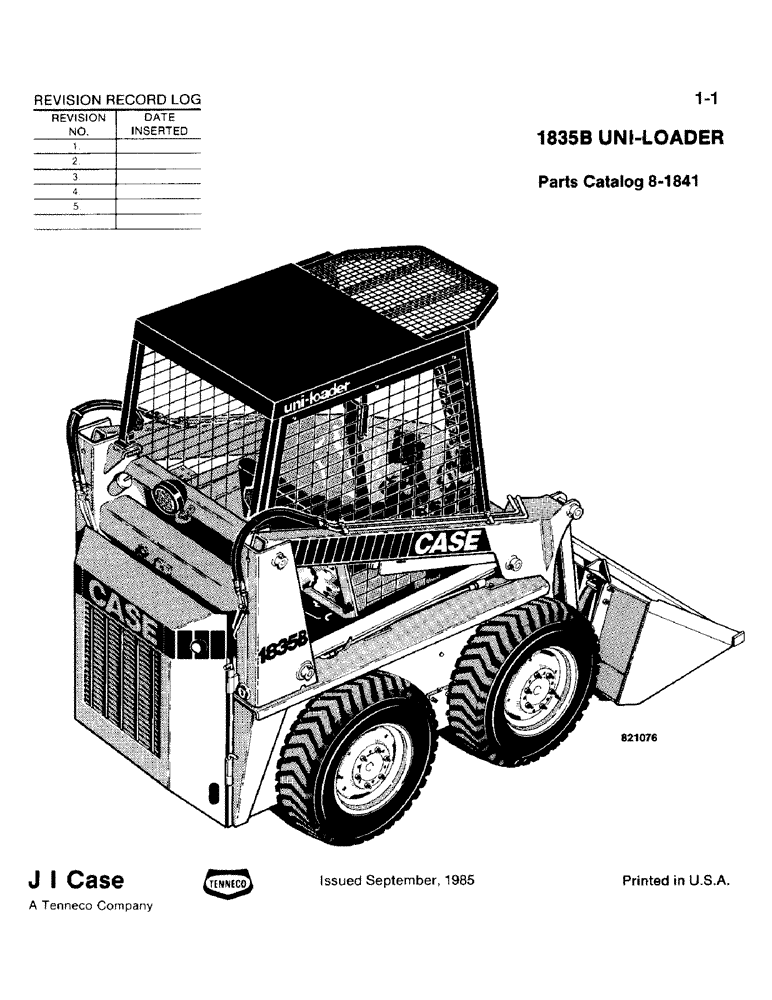 Схема запчастей Case IH 1835B - (1-1) - REVISION RECORDI LOG (00) - PICTORIAL INDEX