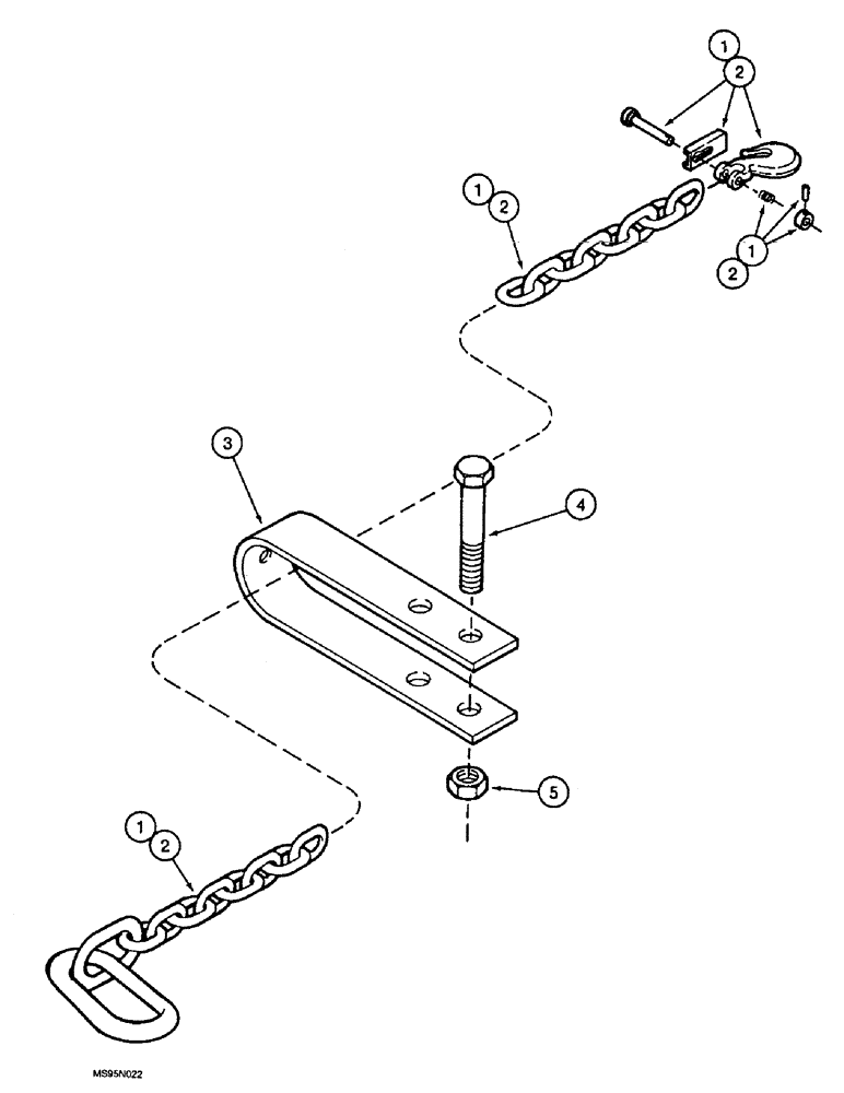 Схема запчастей Case IH 4900 - (9-54) - RETAINING CHAIN (09) - CHASSIS/ATTACHMENTS