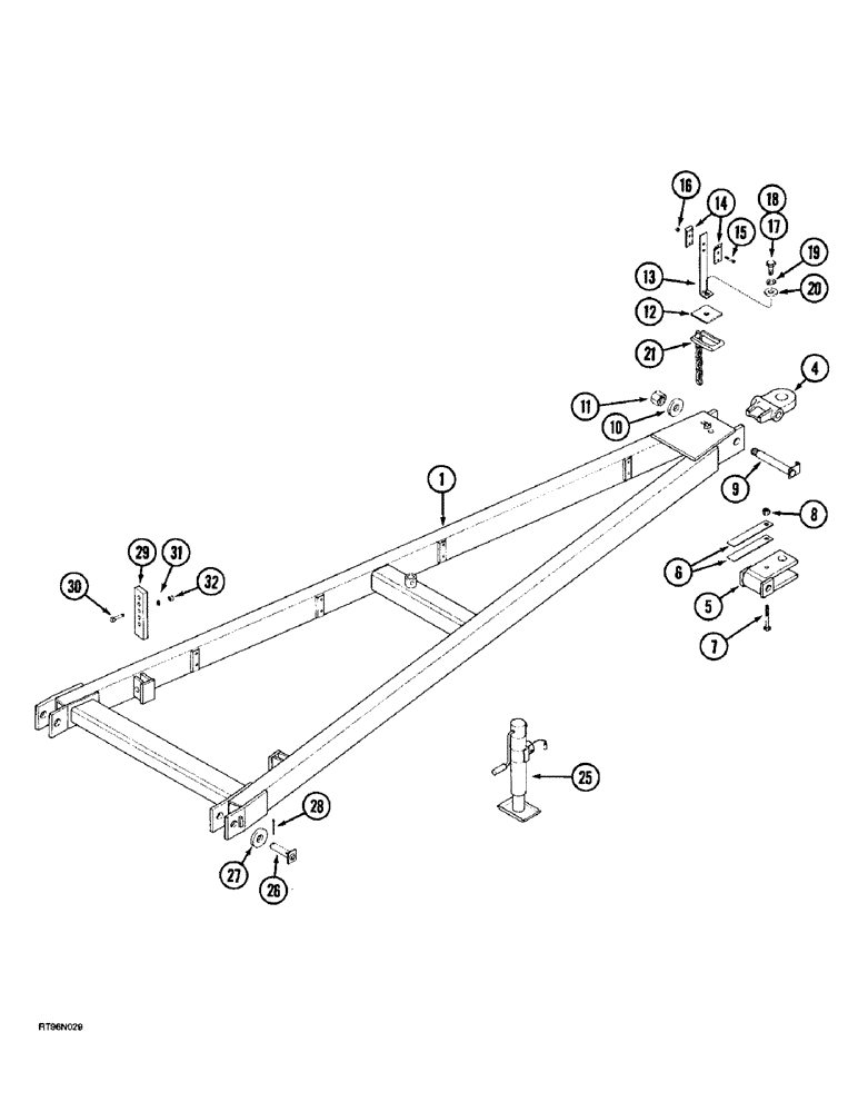 Схема запчастей Case IH 4300 - (9-096) - FLOATING HITCH, FRONT HITCH (09) - CHASSIS/ATTACHMENTS
