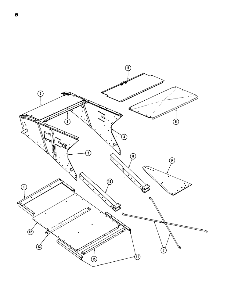 Схема запчастей Case IH 304 - (08) - FEEDER SPOUT, 303, 304 AND 404 (58) - ATTACHMENTS/HEADERS