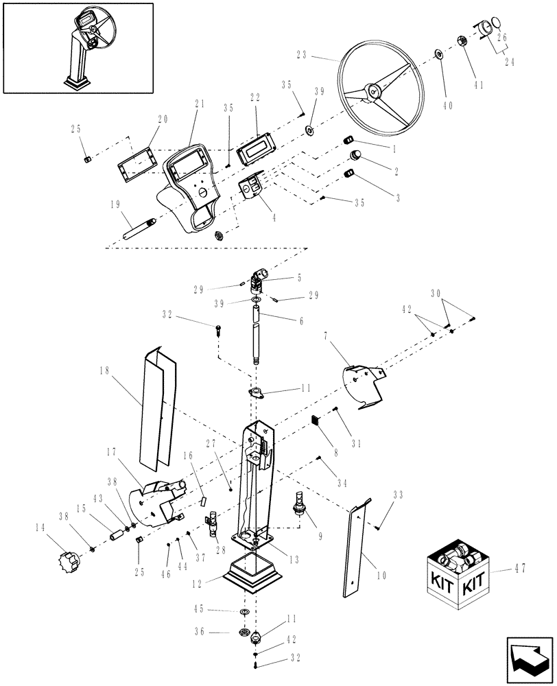 Схема запчастей Case IH WDX1002S - (10.13[02]) - STEERING COLUMN (10) - OPERATORS PLATFORM/CAB
