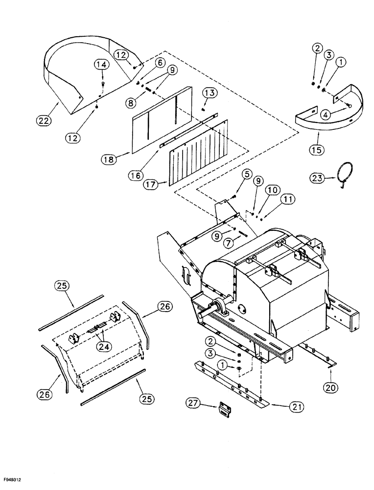 Схема запчастей Case IH 1360 - (9B-028) - HAMMERMILL THROAT ASSEMBLY, 1360 MACHINES (12) - CHASSIS