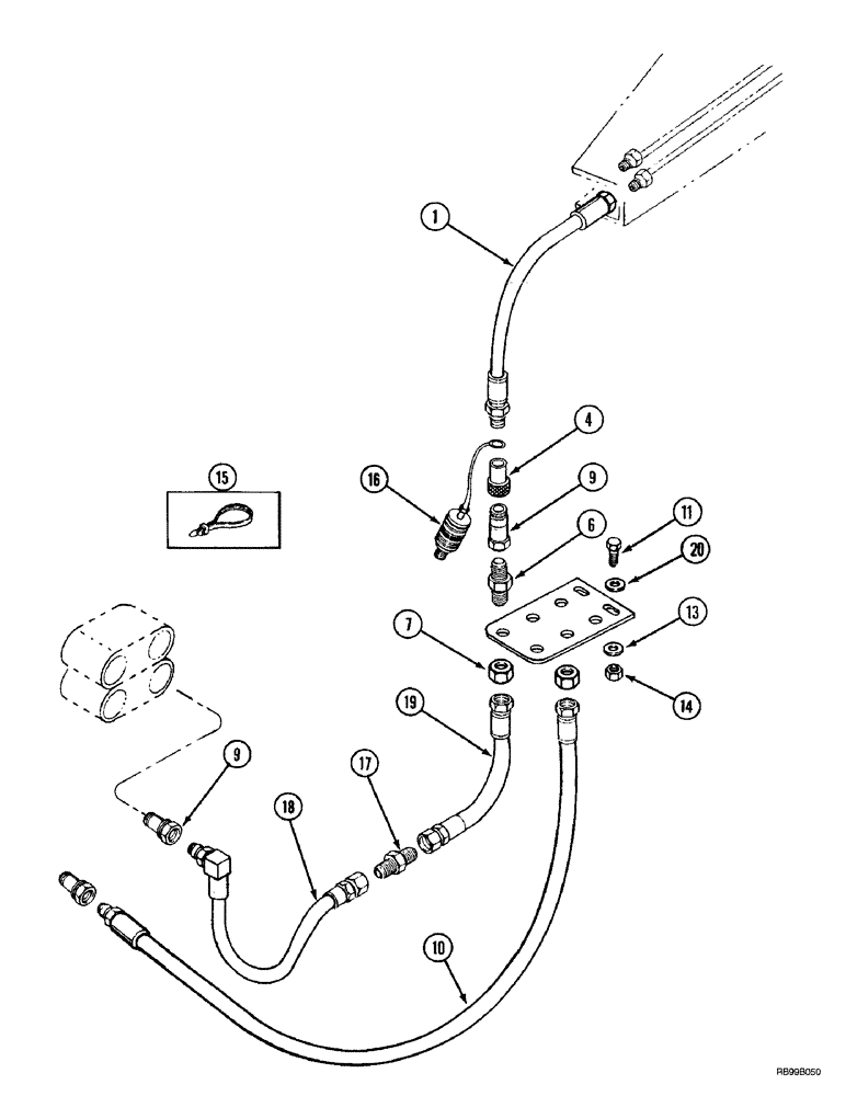 Схема запчастей Case IH L400 - (8-10) - HYDRAULICS, MID MOUNT, 3 FUNCTION C/CX50, C/CX60, WITHOUT SELF LEVELING (08) - HYDRAULICS