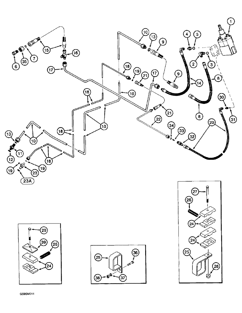 Схема запчастей Case IH 2055 - (5-06) - STEERING SYSTEM, SUPPLY, RETURN AND SENSING SYSTEM (04) - STEERING