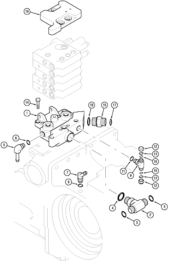 Схема запчастей Case IH MX90C - (08-11) - INLET AND OUTLET MANIFOLD (08) - HYDRAULICS