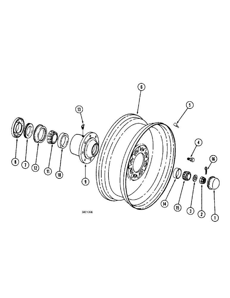 Схема запчастей Case IH 1800 - (5-20) - WHEEL AND HUB - REAR STEER, PRIOR TO P.I.N. JJC133070 (04) - STEERING