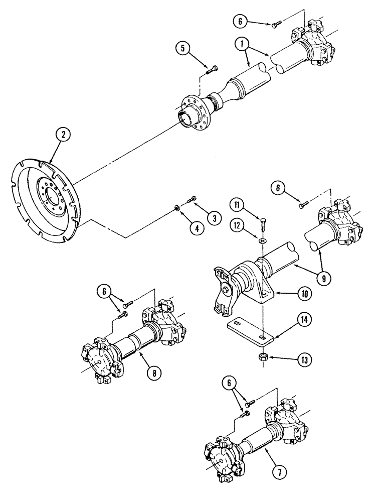Схема запчастей Case IH STX440 - (06-32) - DRIVE SHAFT MOUNTING (06) - POWER TRAIN