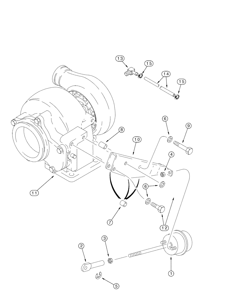 Схема запчастей Case IH MX215 - (02-16) - TURBOCHARGER - WASTEGATE ACTUATOR (02) - ENGINE