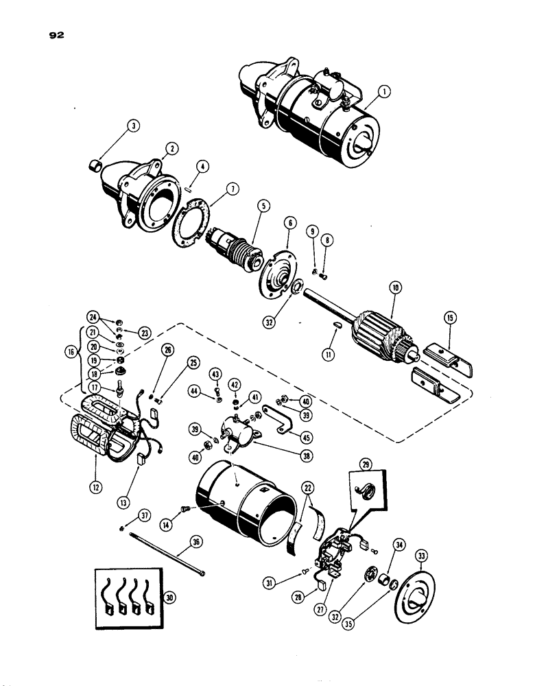 Схема запчастей Case IH 530 - (092) - STARTING MOTOR PARTS, PRIOR TO S/N 8262800, 530 MODEL, 159 SPARK IGNITION ENGINE (04) - ELECTRICAL SYSTEMS