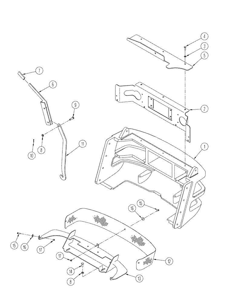Схема запчастей Case IH STX275 - (09-33) - BUMPER (09) - CHASSIS/ATTACHMENTS