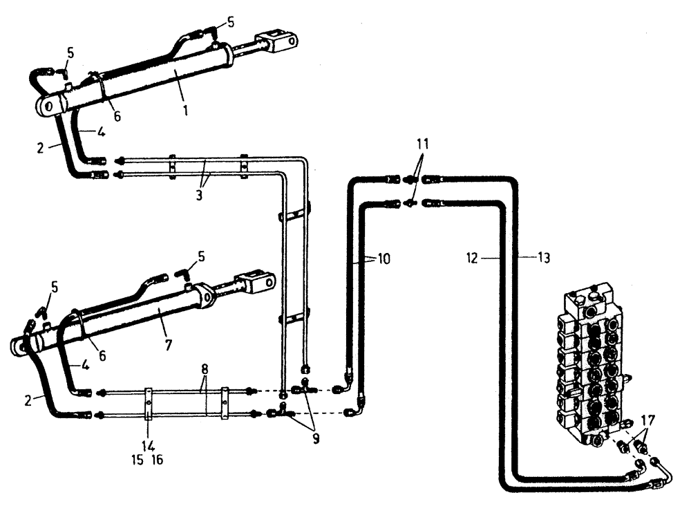 Схема запчастей Case IH 7700 - (B07[02]) - HYDRAULIC CIRCUIT, ELEVATOR LIFT KIT, SERIAL # 7660 AND ONWARDS Hydraulic Components & Circuits