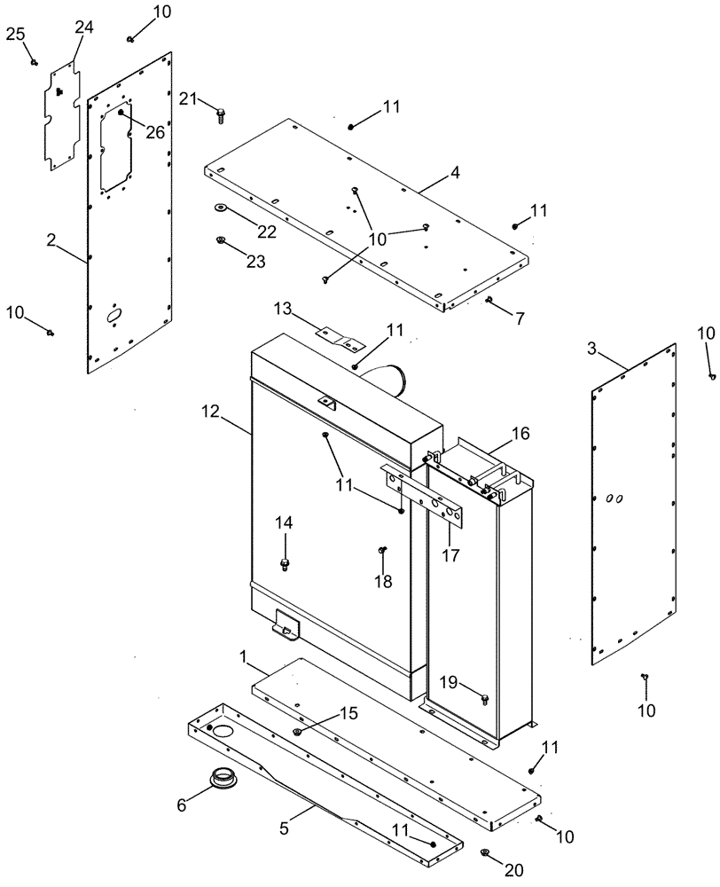 Схема запчастей Case IH 620 - (09C-28) - CHARGE AIR COOLER AND SUPPORTS (15) - HANDLING SYSTEM