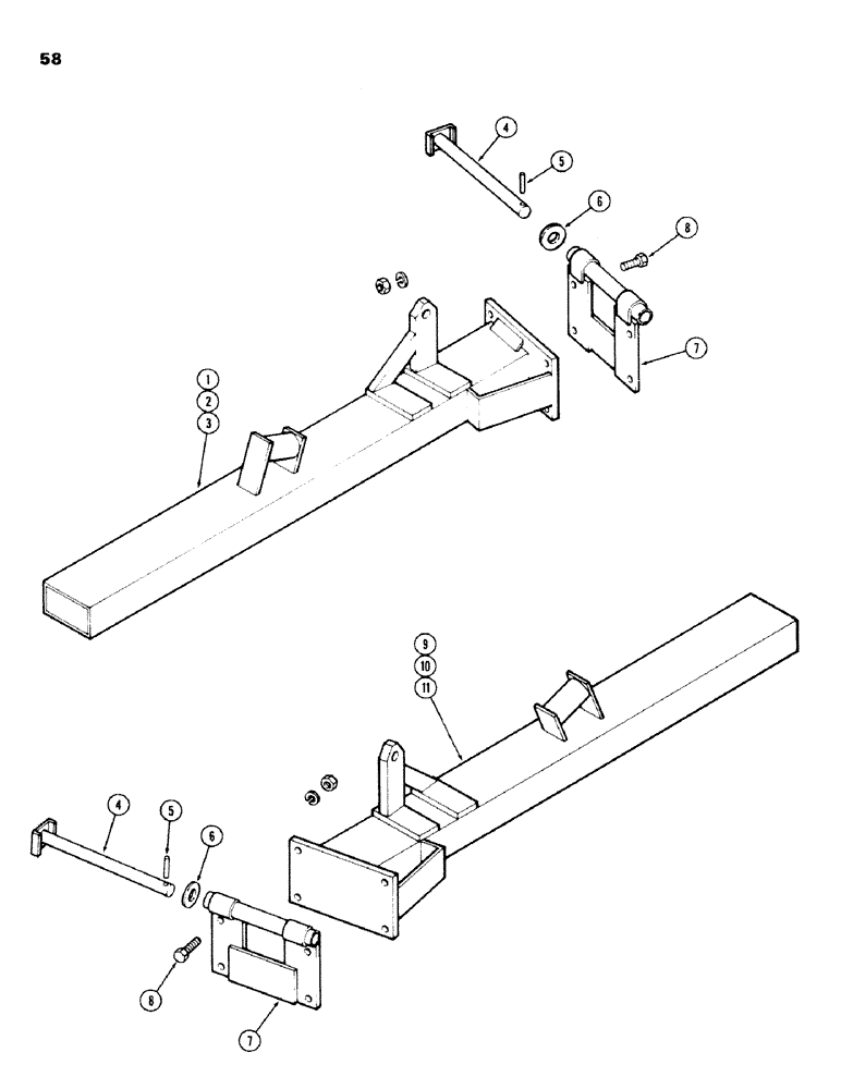 Схема запчастей Case IH 100-SERIES - (58) - WING ASSEMBLY, 180W AND 188, SN1605900 AND UP 