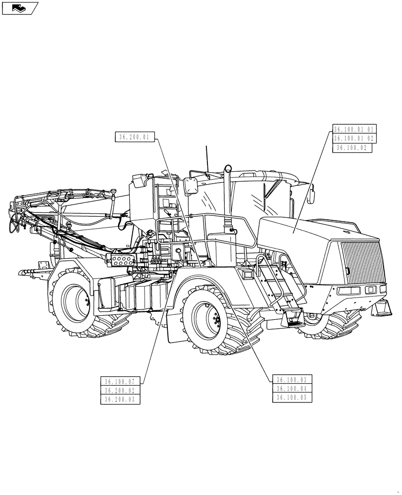 Схема запчастей Case IH TITAN 4530 - (00.000.36) - PICTORIAL INDEX - PNEUMATIC SYSTEMS (00) - GENERAL & PICTORIAL INDEX