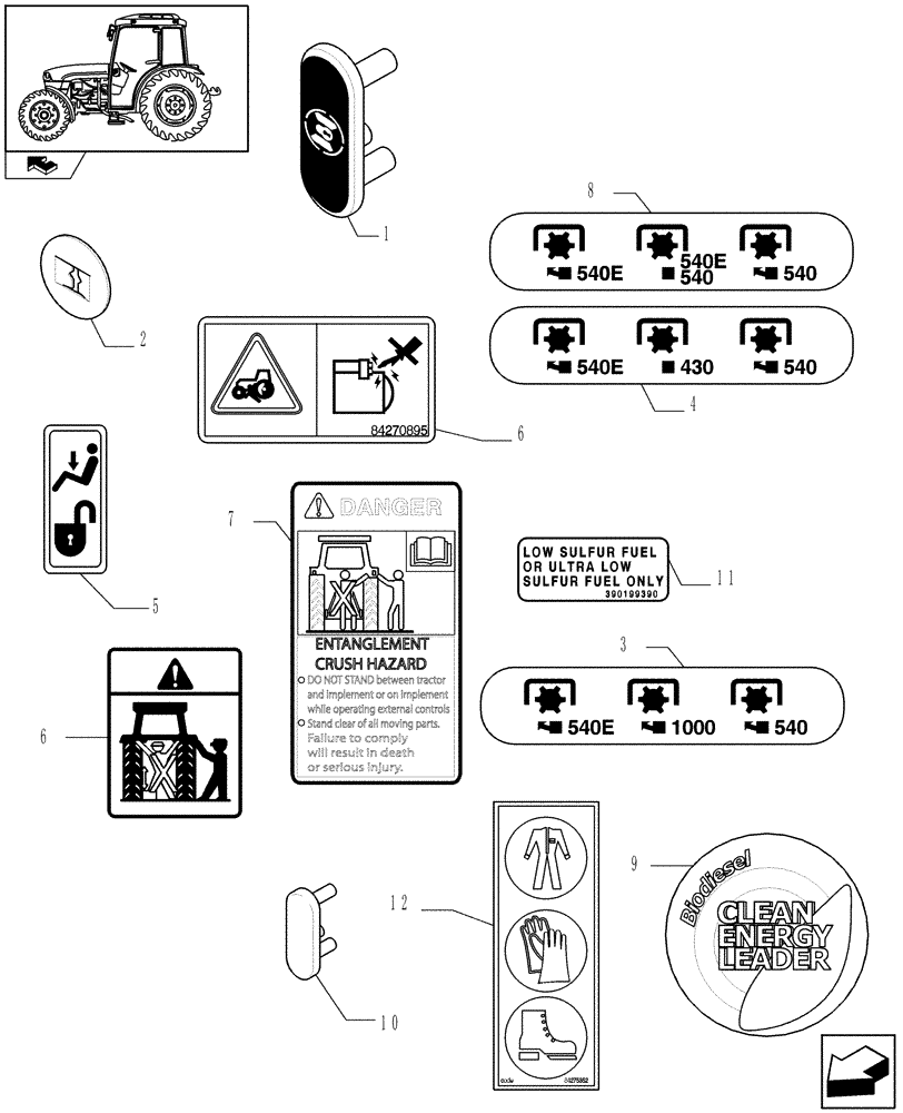 Схема запчастей Case IH FARMALL 95C - (1.98.0[02]) - DECALS (13) - DECALS