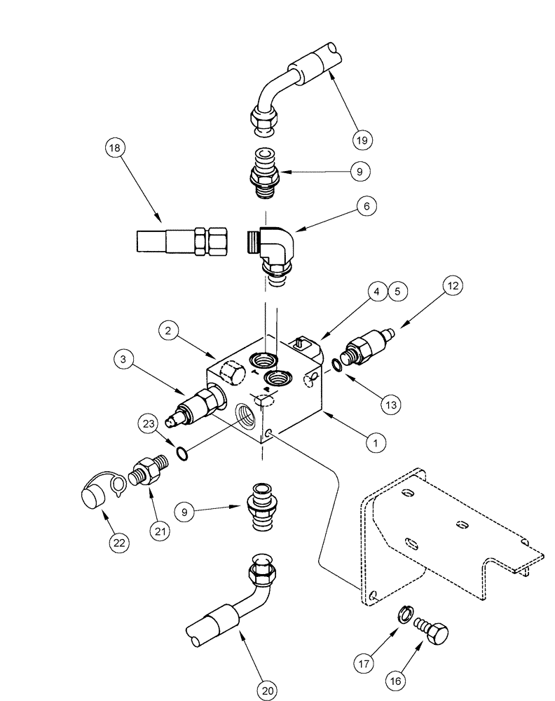 Схема запчастей Case IH 420 TIER 3 - (08-10) - AUGER VALVE TO WATER SADDLE - HYDRAULIC LINES (07) - HYDRAULICS