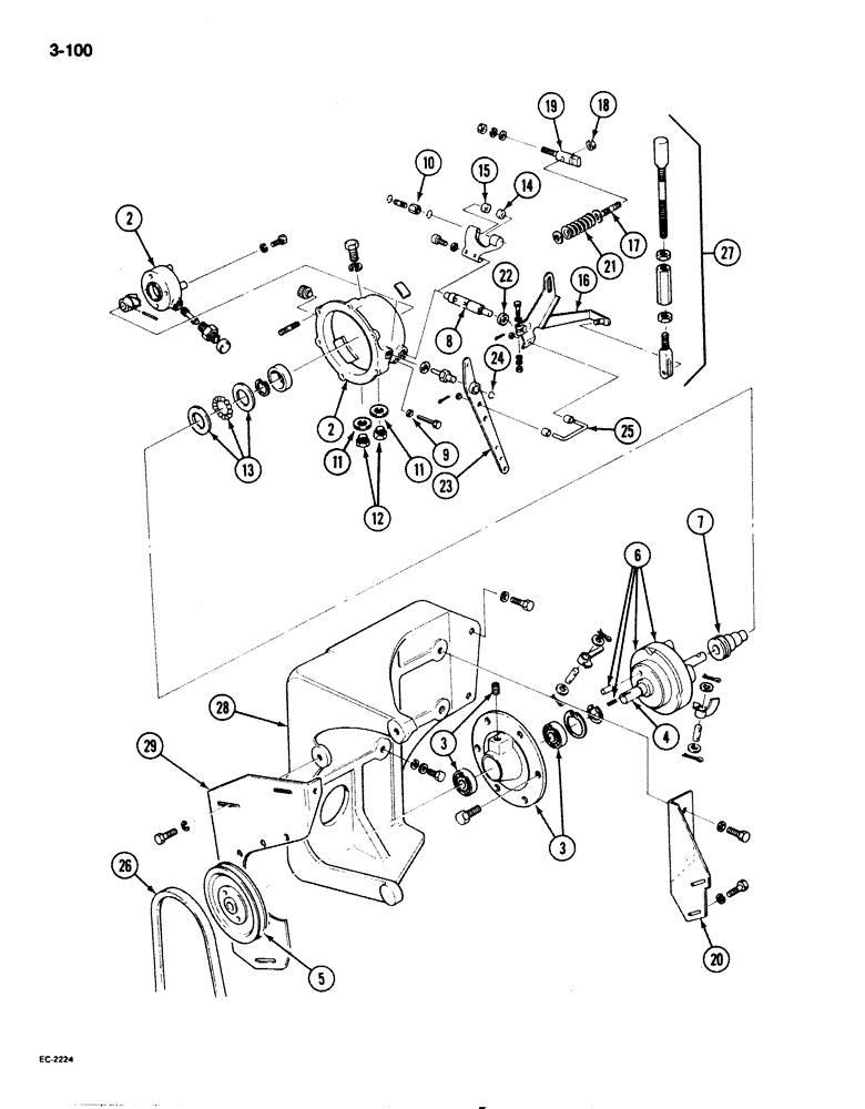 Схема запчастей Case IH 1825 - (3-100) - MECHANICAL GOVERNOR, GASOLINE MODELS (04) - ELECTRICAL SYSTEMS