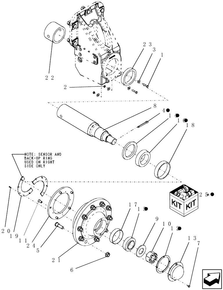 Схема запчастей Case IH ADX3260 - (D.13.B[06]) - 10 BOLT HUB 4.5 INCH SPINDLE D - Travel