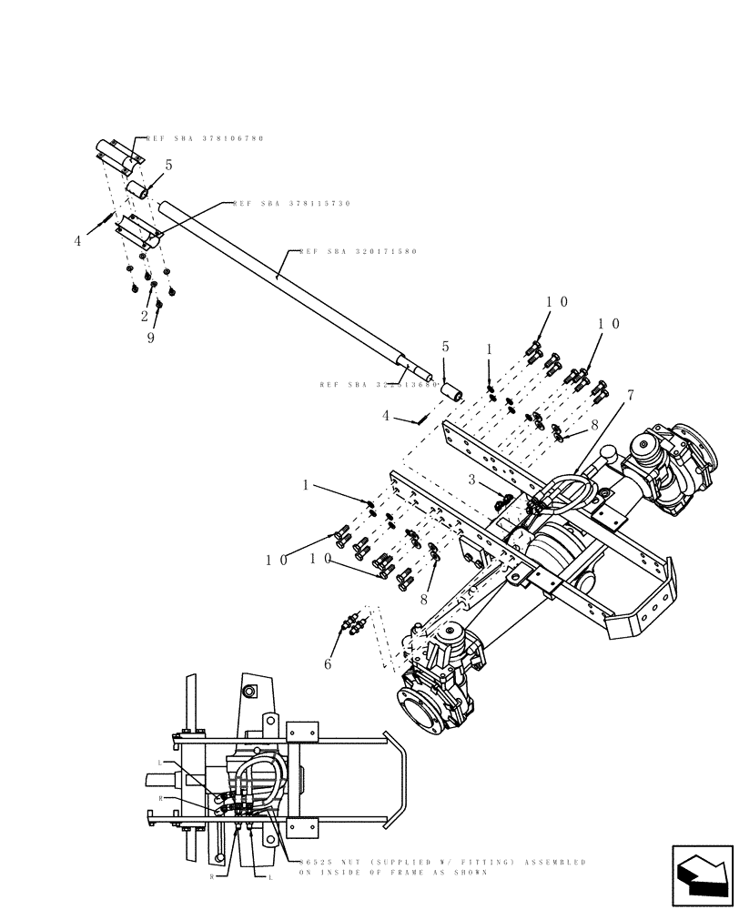 Схема запчастей Case IH DX45 - (04.02) - FRONT AXLE, FWD (04) - FRONT AXLE & STEERING