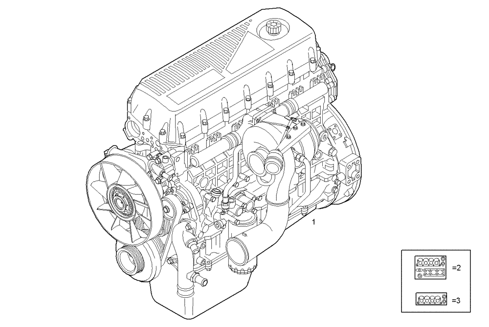 Схема запчастей Case IH F3AE0684P E905 - (0100.349) - COMPLETE ENGINE 