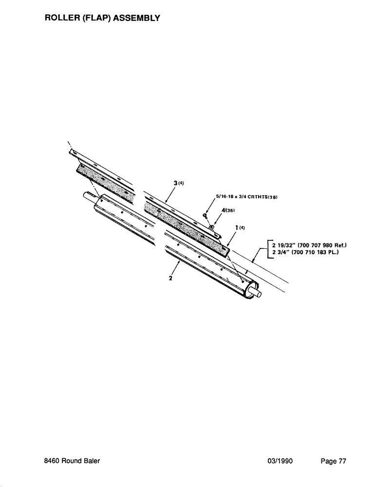 Схема запчастей Case IH 8460 - (077) - ROLLER, FLAP, ASSEMBLY (14) - BALE CHAMBER