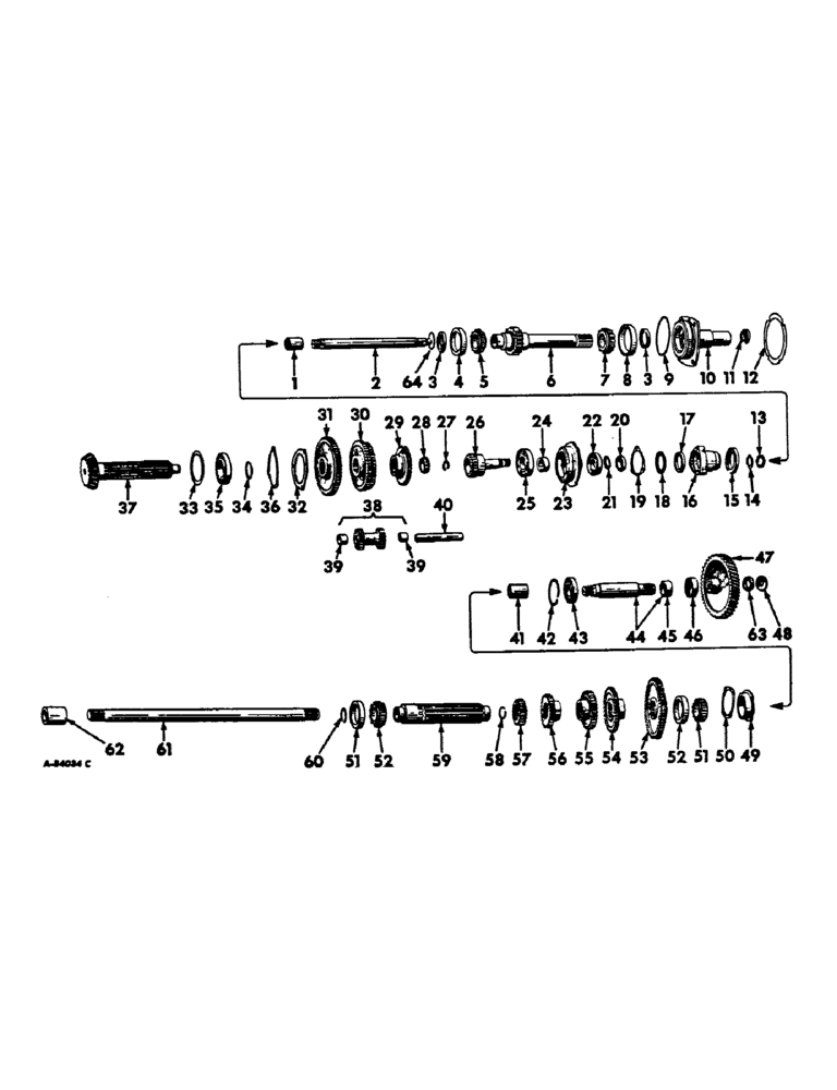Схема запчастей Case IH 2656 - (B-13) - POWER TRAIN, TRANSMISSION AND POWER TAKE OFF DRIVE, GEAR DRIVE TRACTORS (03) - POWER TRAIN