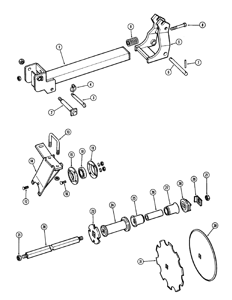 Схема запчастей Case IH F21H - (110) - 6 BLADE WING GANG, FRONT LEFT, 7 INCH SPACING, F21H, F21H-7-228 