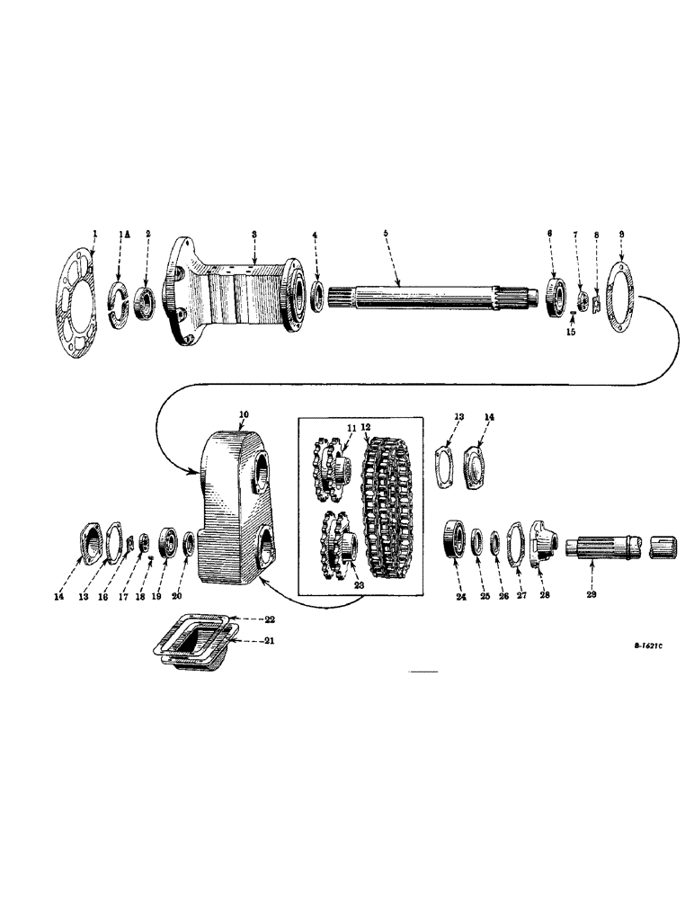 Схема запчастей Case IH FARMALL HV - (142) - CHASSIS, REAR AXLE, FARMALL "HV" ONLY (12) - CHASSIS