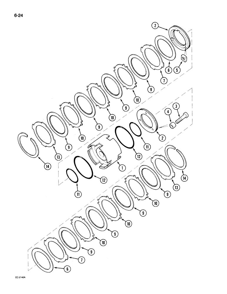 Схема запчастей Case IH 395 - (6-024) - SPEED TRANSMISSION, FORWARD AND REVERSE CLUTCH (06) - POWER TRAIN