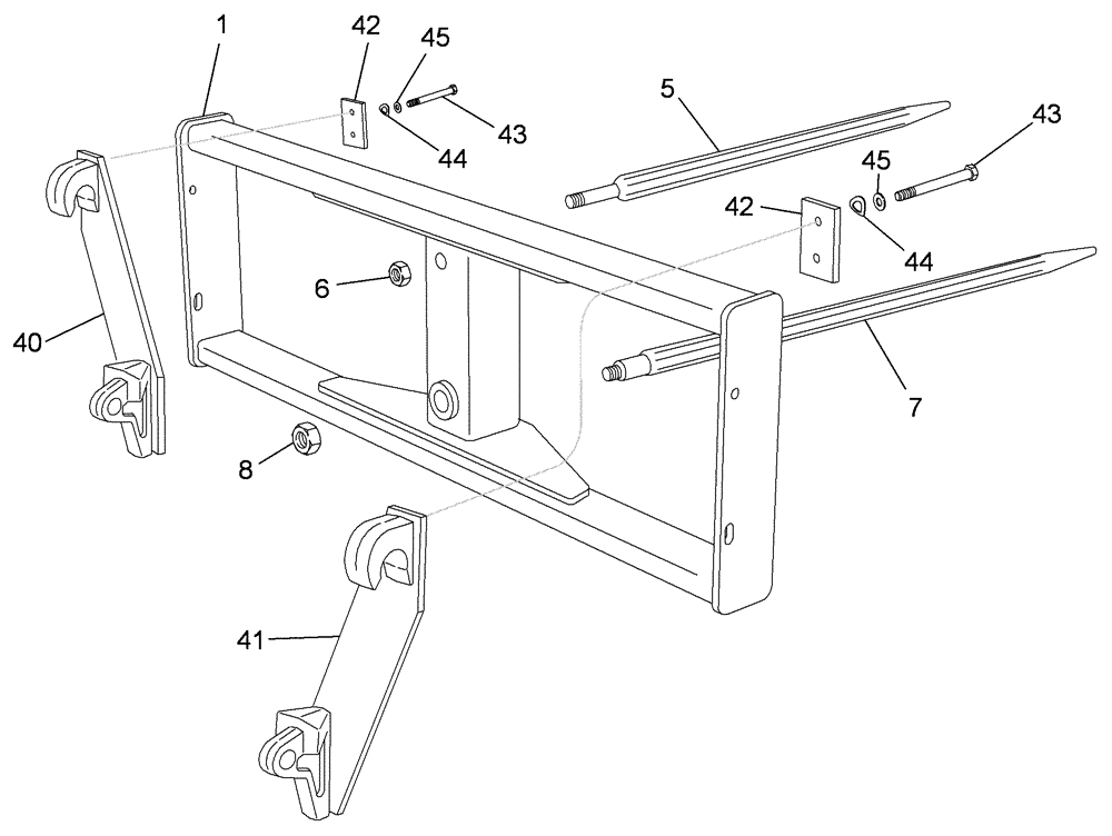 Схема запчастей Case IH L720 - (82.300.AQ[14]) - VAR - 717485016 - BALE SPIKE (82) - FRONT LOADER & BUCKET