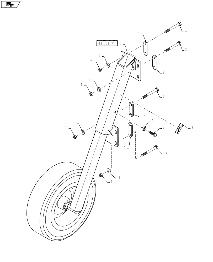Схема запчастей Case IH 3330 - (44.151.02) - AUTOBOOM, 120 WHEEL (44) - WHEELS