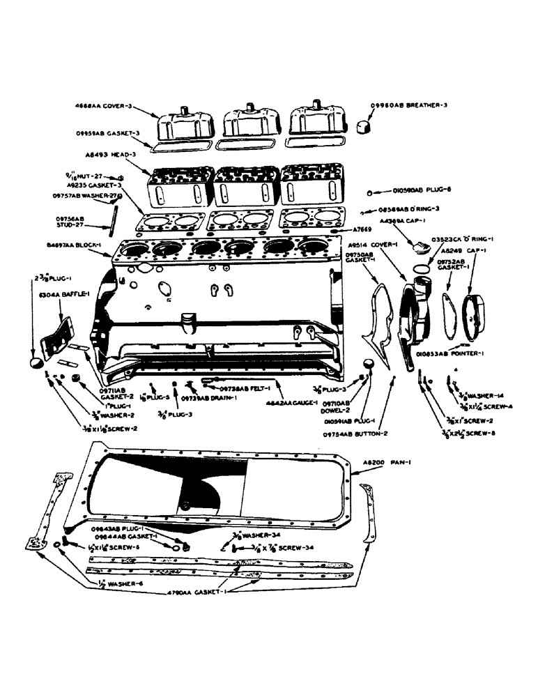 Схема запчастей Case IH 600-SERIES - (028) - LP-GAS ENGINE, CYLINDER HEAD AND CYLINDER BLOCK, CYLINDER HEAD (02) - ENGINE