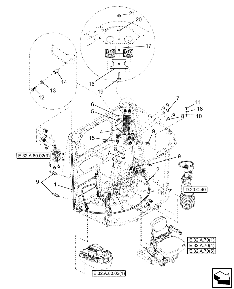 Схема запчастей Case IH AFX8010 - (A.30.A.80) - MAIN CAB ELECTRICITY A - Distribution Systems