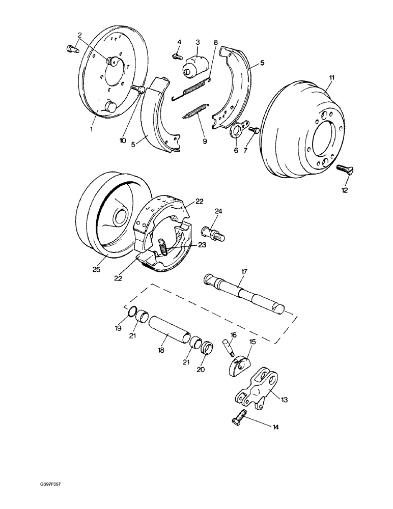 Схема запчастей Case IH 885N - (7-20) - FRONT AND REAR BRAKE SHOES, 885 AND 885Q HIGHWAY TRACTORS (07) - BRAKES