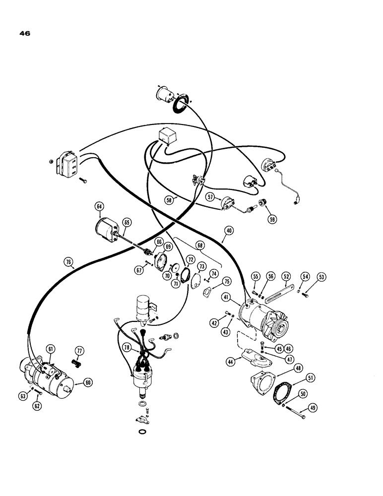 Схема запчастей Case IH 188 - (46) - ELECTRICAL SYSTEM, SPARK IGNITION ENGINE, CONTINUED 