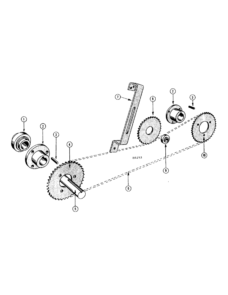 Схема запчастей Case IH 1010 - (122) - CYLINDER, CHAIN DRIVE ATTACHMENT, BEFORE SERIAL NUMBER 8262501 (66) - THRESHING
