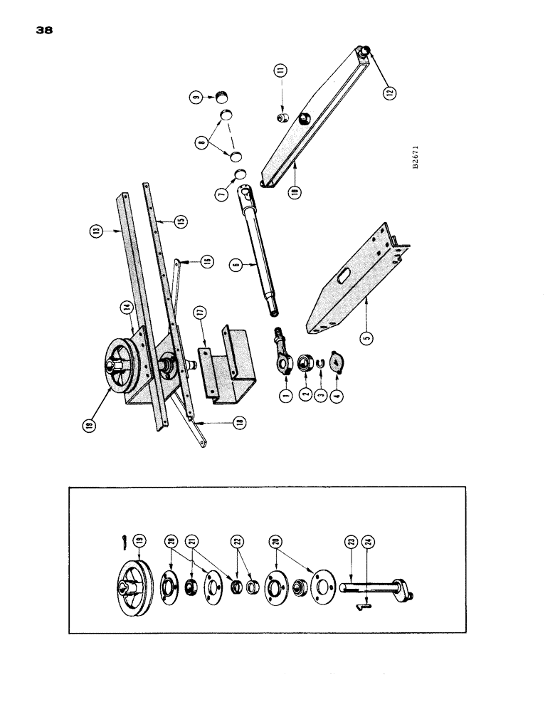 Схема запчастей Case IH 1660 - (038) - SICKLE DRIVE (58) - ATTACHMENTS/HEADERS