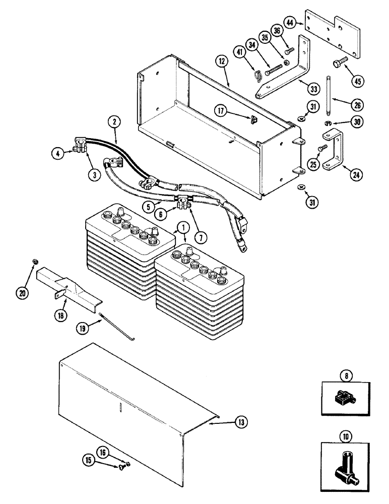 Схема запчастей Case IH 1896 - (4-080) - BATTERIES, BOX AND CABLES (04) - ELECTRICAL SYSTEMS
