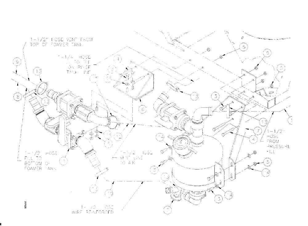 Схема запчастей Case IH SPX3200 - (09-096) - FILL/VENT TANK GROUP (ELLIPTICAL TANK) (78) - SPRAYING