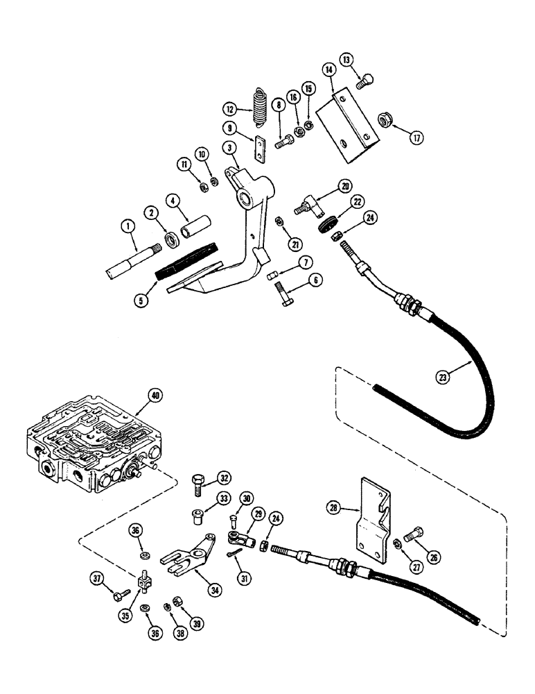 Схема запчастей Case IH 2470 - (210) - FOOT CLUTCH PEDAL AND LINKAGE (06) - POWER TRAIN