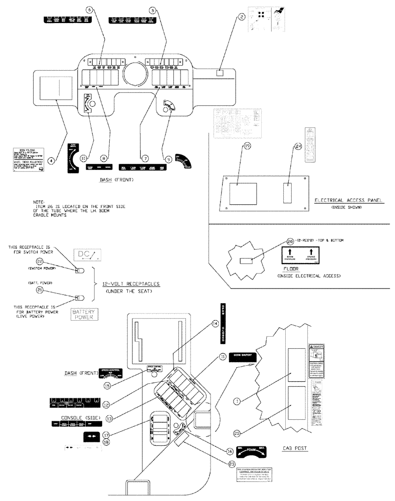 Схема запчастей Case IH 3150 - (10-001) - INTERIOR DECALS (13) - DECALS