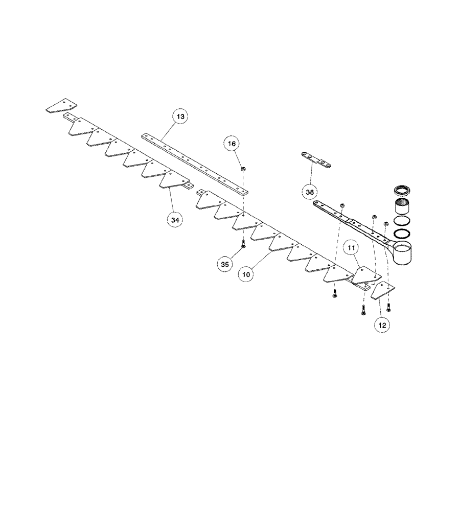 Схема запчастей Case IH 2062 - (09-09[01]) - KNIFE ASSEMBLY - 30.0 AND 36.0 FOOT HEADER, SERRATED COARSE SICKLES, NON-SEGMENTED (03) - CHASSIS/MOUNTED EQUIPMENT